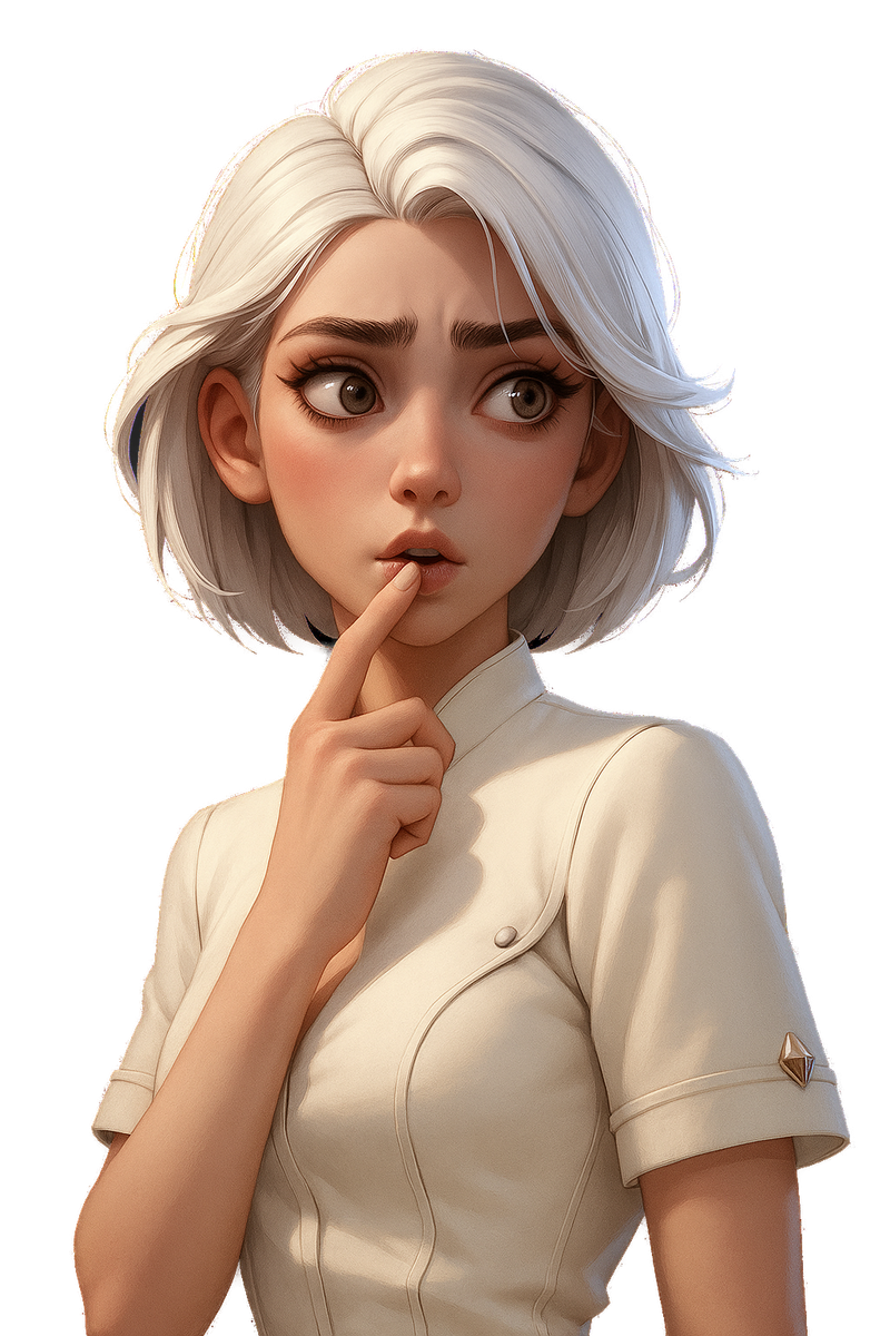 Nastia thinking about the app